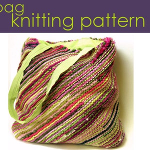 Bias Bag Knitting Pattern, Knitted Bag, Knitting Pattern PDF
