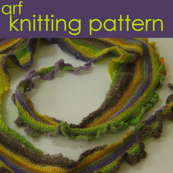 Ruffle Scarflette Knitting Pattern, Frilly Scarf, Knitted Scarf, Knitting Pattern PDF