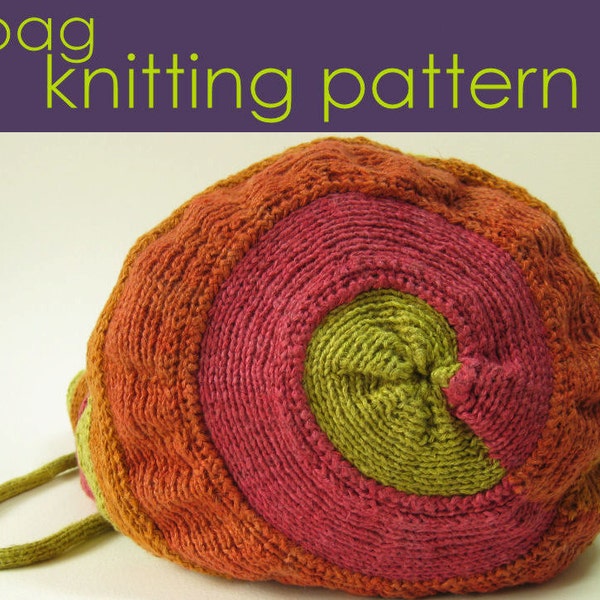 Spiral Bag Knitting Pattern, Knitted Bag, Knitting Pattern PDF