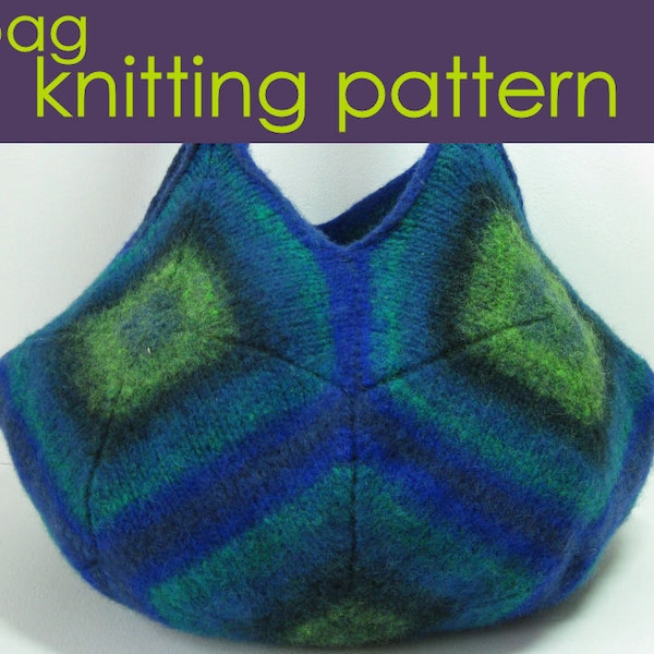 Felted Market Bag Knitting Pattern, Knitted Bag, Knitting Pattern PDF