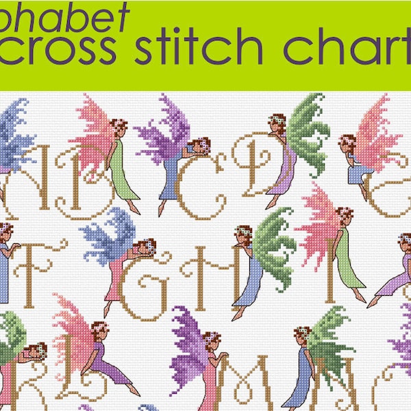 Fairy Alphabet Sampler Cross Stitch Chart PDF CHART