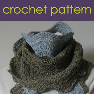 Old Shale Stitch Crochet Scarf, Ripple Stitch Crochet Scarf, Pattern PDF