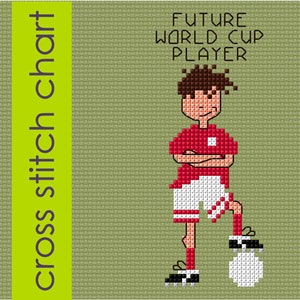 Esquema punto de cruz Football Boy, punto de cruz Soccer Boy, descarga PDF