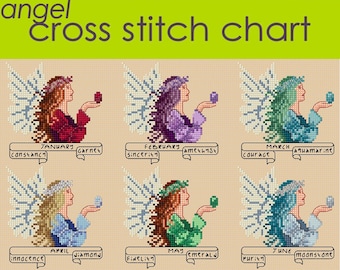 Angel Birthstone Sampler Cross Stitch Chart PDF CHART