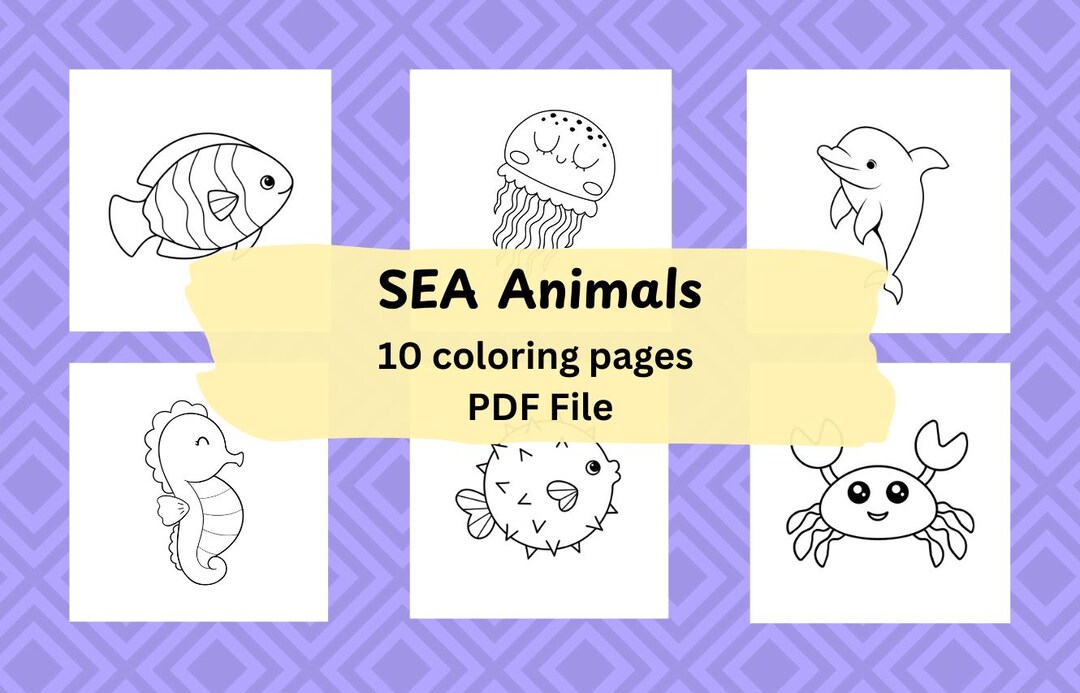 Sea Animals Coloring Pages | 10 Printable PDF Pages | Fun Ocean ...