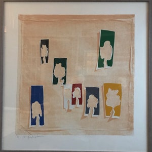Menashe Kadishman  Eight Cutout Trees  Retails for 1200.00 Iconic Israeli Artist  Signed