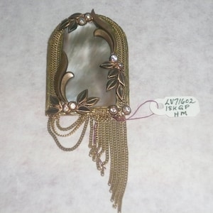 Beautiful Hand Made  Mother of Pearl Pendant or Brooch 18 k Gold Plated