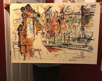 LeRoy Neiman  "Stag's Head ~ Dublin Bar" Plate Signed Serigraph  Stellar Condition