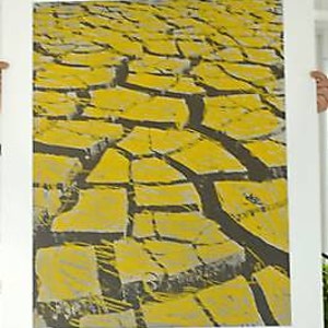 Menashe Kadishman  Yellow Cracked Earth Original Limited Edition Signed