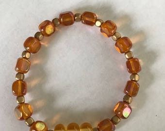 Plaza de Checa abalorios pulsera de estiramiento con los granos Focal de Murano hecho a mano