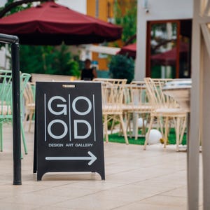 Tablero de metal personalizado para cafetería / Letrero comercial personalizado / Letrero en forma de A / Letrero impreso con UV / Letrero tipo sándwich / Letrero tipo sándwich para cafetería / Letrero para acera