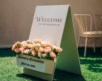 Personalisierte Holz Blumenkasten Hochzeit Willkommensschild