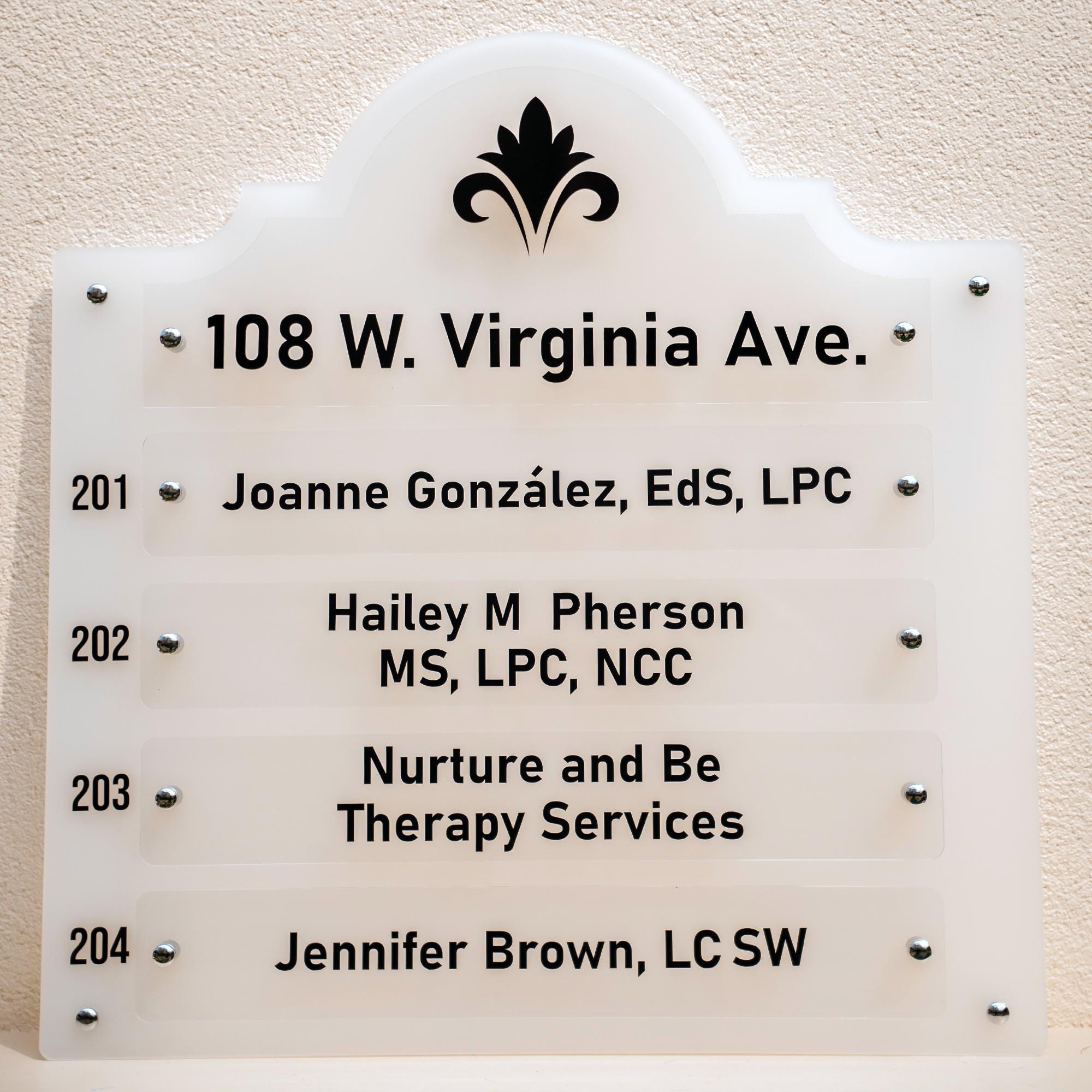 Customizable Acrylic Office Directory Sign: Frosted Building Registry ...