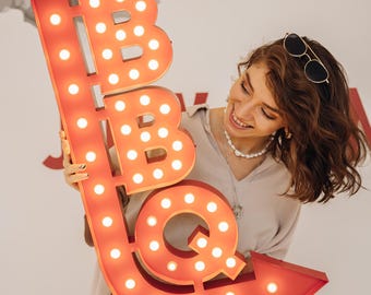 BBQ Marquee Letter: Leuchtendes 3D-Retro-Schild