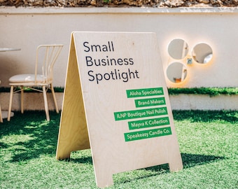 Kundenspezifisches A-Rahmen-Business-Zeichen: UV gedrucktes Birken-Sidewalk-Café-Brett