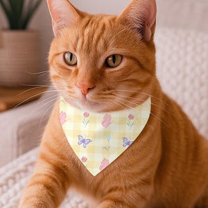 Pet Bandana Collar, Flower & Butterfly Pattern Cute Bandana for Dogs and Cats, Dog Collar Bandana, Cat Collar Bandana Animal Neckwear