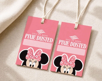 Pixie Dust Gift Tags - Pink Captain Minnie- Instant Downloadable PDF