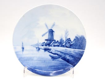 Placa de pared de Rosenthal and Co. Delft, circa 1900, azul y blanco.