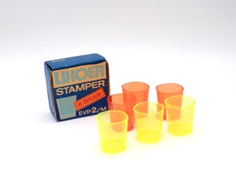 Vasos de chupito para licor - Camping, 6 unidades en su embalaje original - RDA original