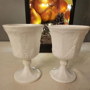 Indiana Milk Glass Goblets