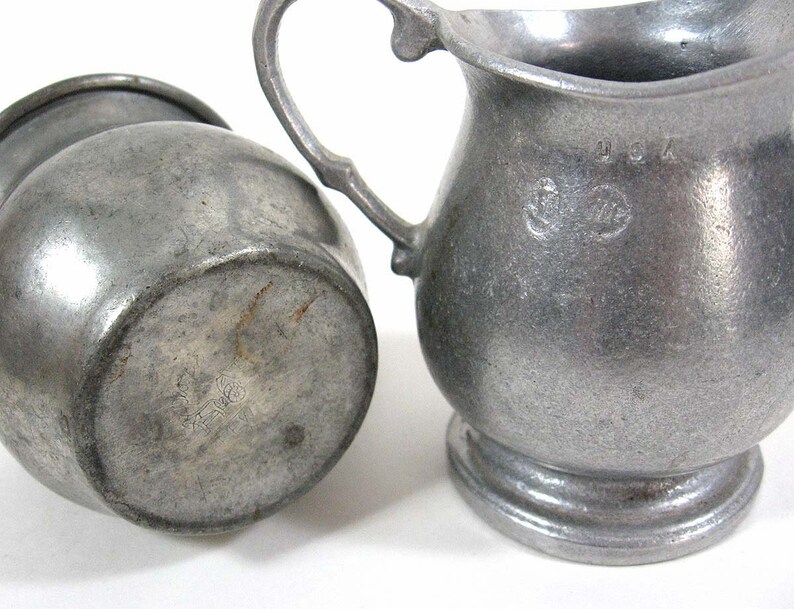 Small Pewter Pitchers Vintage Vase Grey Instant Collection Etsy