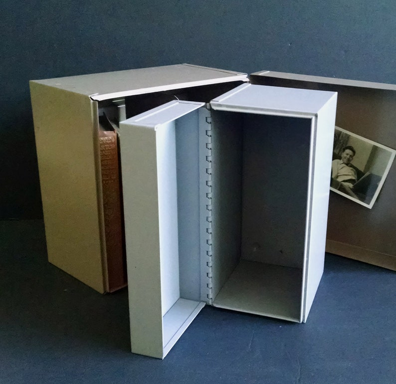 Vintage Metal File Box Two Retro Office Bins Industrial Decor Etsy