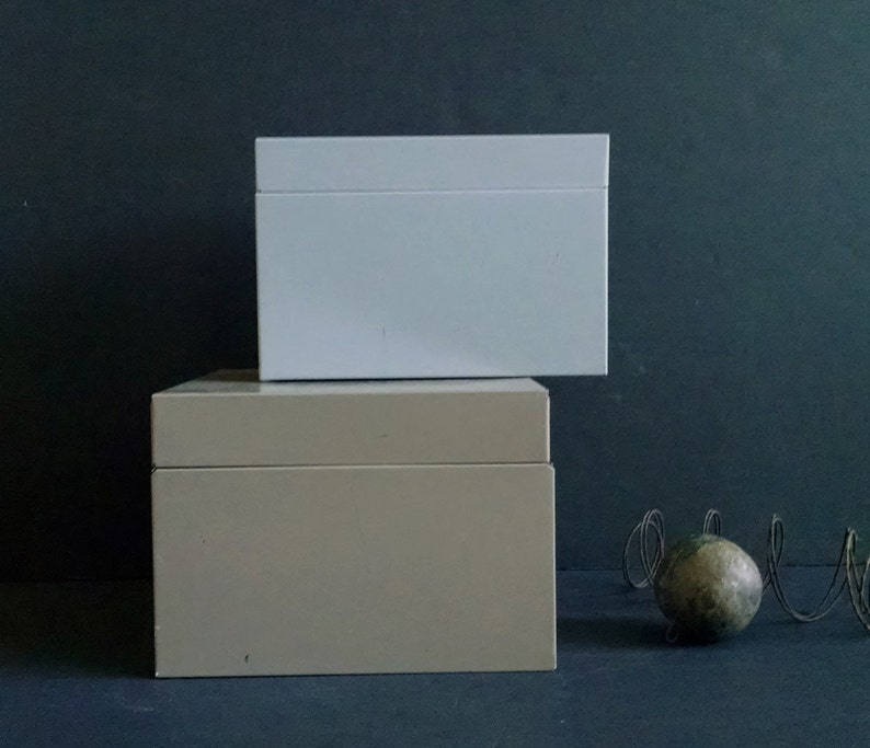 Vintage Metal File Box Two Retro Office Bins Industrial Decor Etsy