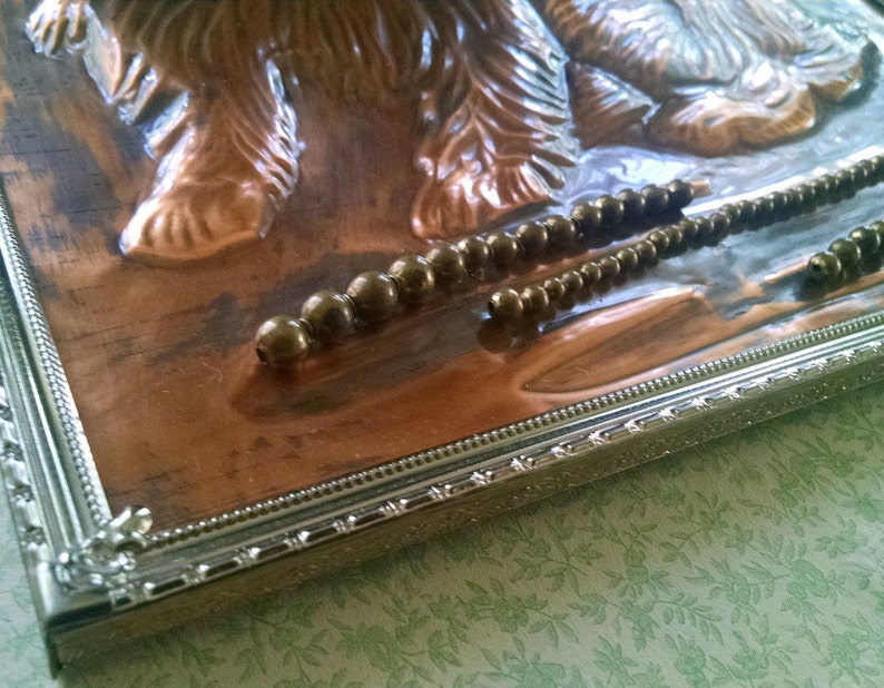 Copper Repousse Dog Metal Wall Art Mixed Media Assemblage Etsy