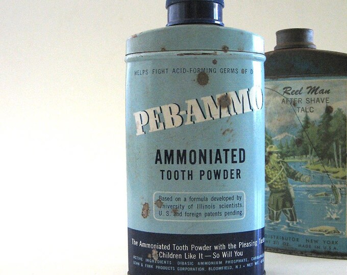 Vintage Tin 1950s Tooth Powder Blue Can Dental Dentist - Etsy