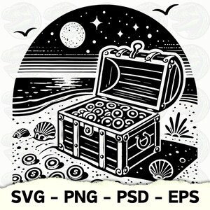 Treasure Chest Svg, Treasure Chest Cut Files for Cricut, Treasure Chest Silhouette SVG, Pirate Svg