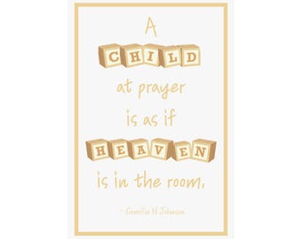 Child at Prayer Print – Inspirational Christian Quote (Digital Download)