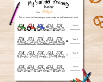 Tractor Summer Reading Tracker – Kids' Educational Activity (PDF)