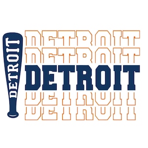Detroit Baseball svg png, eps, svg-bestanden voor de cricut, vinyl gesneden bestand, opstrijkbaar