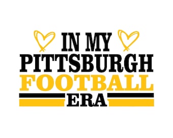 Pittsburgh Football Fan Art Design with skyline for Printing, Cutting and Sublimation & - Svg, Eps, Png, Dxf, Eps, Cricut, Silouhette