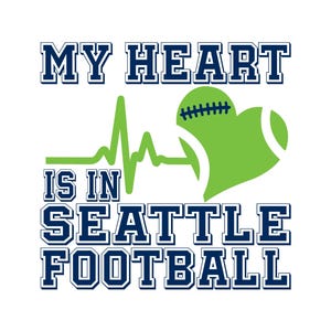 Seattle Football Fan Art Design for Printing, Cutting and Sublimation & - Svg, Eps, Dxf, Eps, Cricut, Silouhette