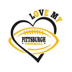 Pittsburgh Football Fan Art Design with skyline for Printing, Cutting and Sublimation & - Svg, Eps, Png, Dxf, Eps, Cricut, Silouhette