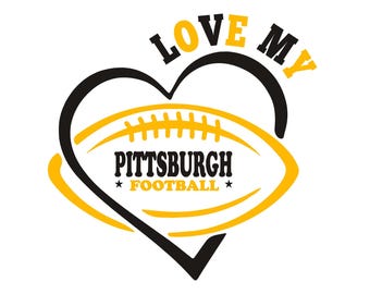 Pittsburgh Football Fan Art Design with skyline for Printing, Cutting and Sublimation & - Svg, Eps, Png, Dxf, Eps, Cricut, Silouhette