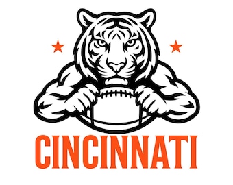 Cincinnati Football SVG: Sportdesign för Cricut & Silhouette (digital nedladdning)
