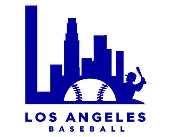 Los Angeles Baseball-Inspired SVG Design – Vintage Script Font, Digital Download for Cricut & Silhouette