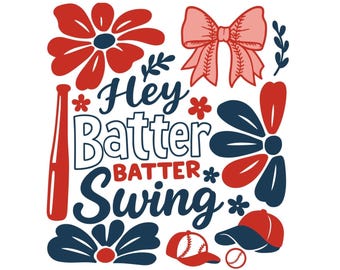 Baseball Batter Swing PNG: Coquette Game Day Design (Digital Download)