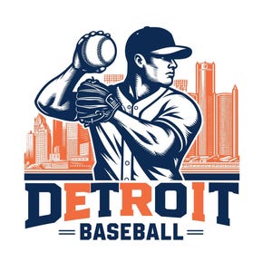 Detroit Baseball svg png, eps, svg-bestanden voor de cricut, vinyl gesneden bestand, opstrijkbaar