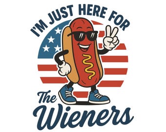 Divertido diseño SVG de perrito caliente para el 4 de julio: diseño de salchichas patrióticas (descarga digital)
