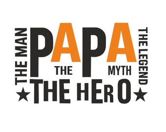 Pappa Mannen, Myt, Legend SVG PNG: Fars dag-klippfil (digital nedladdning)