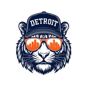 Detroit Baseball Tiger SVG PNG: Projekt Cricut (pobieranie cyfrowe)