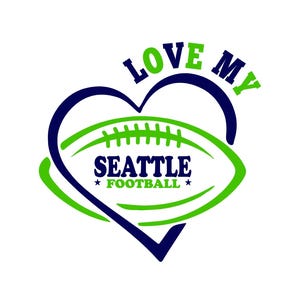 Seattle Football Fan Art Design for Printing, Cutting and Sublimation & - Svg, Eps, Dxf, Eps, Cricut, Silouhette