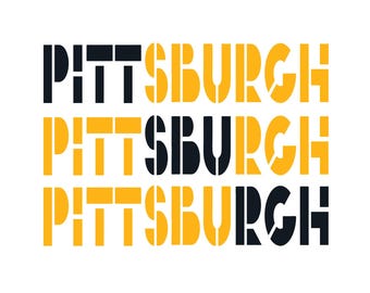 Pittsburgh Football Fan Art Design with skyline for Printing, Cutting and Sublimation & - Svg, Eps, Png, Dxf, Eps, Cricut, Silouhette