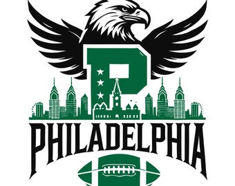 Philadelphia Football geïnspireerd ontwerp voor afdrukken, snijden en sublimeren & - Svg, Eps, Png, Dxf, Cricut, Silouhette