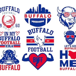 Buffalo Football SVG-Bundle: Sportdesign, Cricut & Silhouette (Digitaler Download, 9 SVG / PNG-Dateien)
