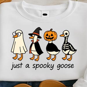 Just a Spooky Goose PNG, Funny Halloween Goose SVG, Goose in Halloween Costumes Sublimation, Cute Horror Png, Spooky Goose Png