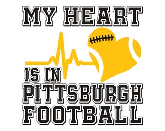 Pittsburgh Football Fan Art Design with skyline for Printing, Cutting and Sublimation & - Svg, Eps, Png, Dxf, Eps, Cricut, Silouhette